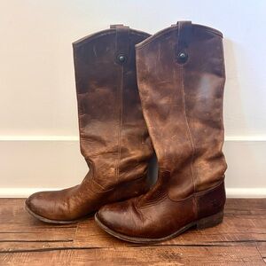 Frye Melissa Button Boots Brown Antique Leather Size 8 Womens Leather Boots